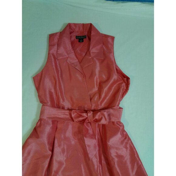 Jessica Howard Sleeveless Pink Satin Wrap Dress Belt Colorblock Hemline size 18 - Picture 6 of 16